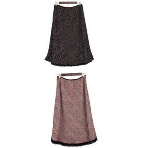 Vintage Y2K Reversible Midi Skirt Size 10 Geometric Lace Whimiscal Dainty Party